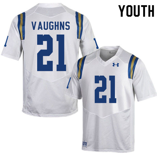 Youth #21 JonJon Vaughns UCLA Bruins College Football Jerseys Sale-White - Click Image to Close